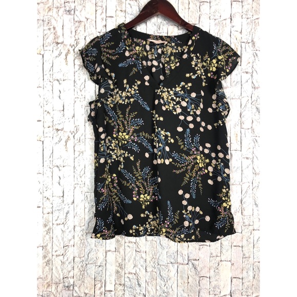 Philosophy Tops - Philosophy Black Print Floral Blouse